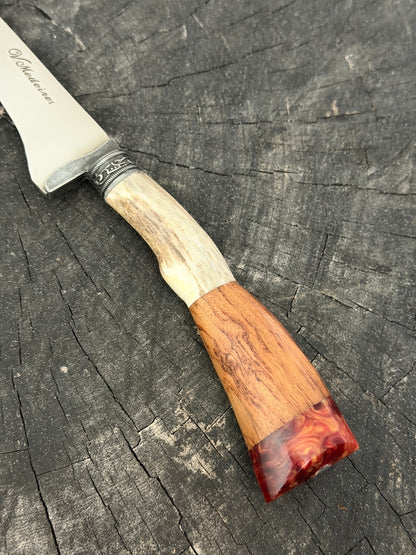 8" Boning Knife, Ostrich Bone &amp; Native Hardwood, SS420 - 200mm