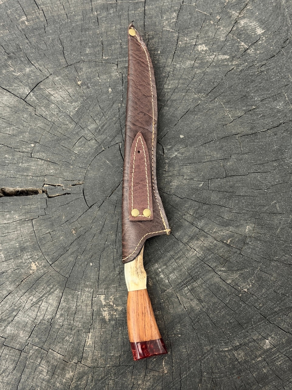 8" Boning Knife, Ostrich Bone &amp; Native Hardwood, SS420 - 200mm