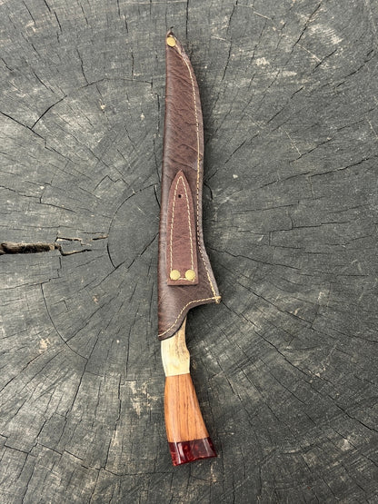 8" Boning Knife, Ostrich Bone &amp; Native Hardwood, SS420 - 200mm