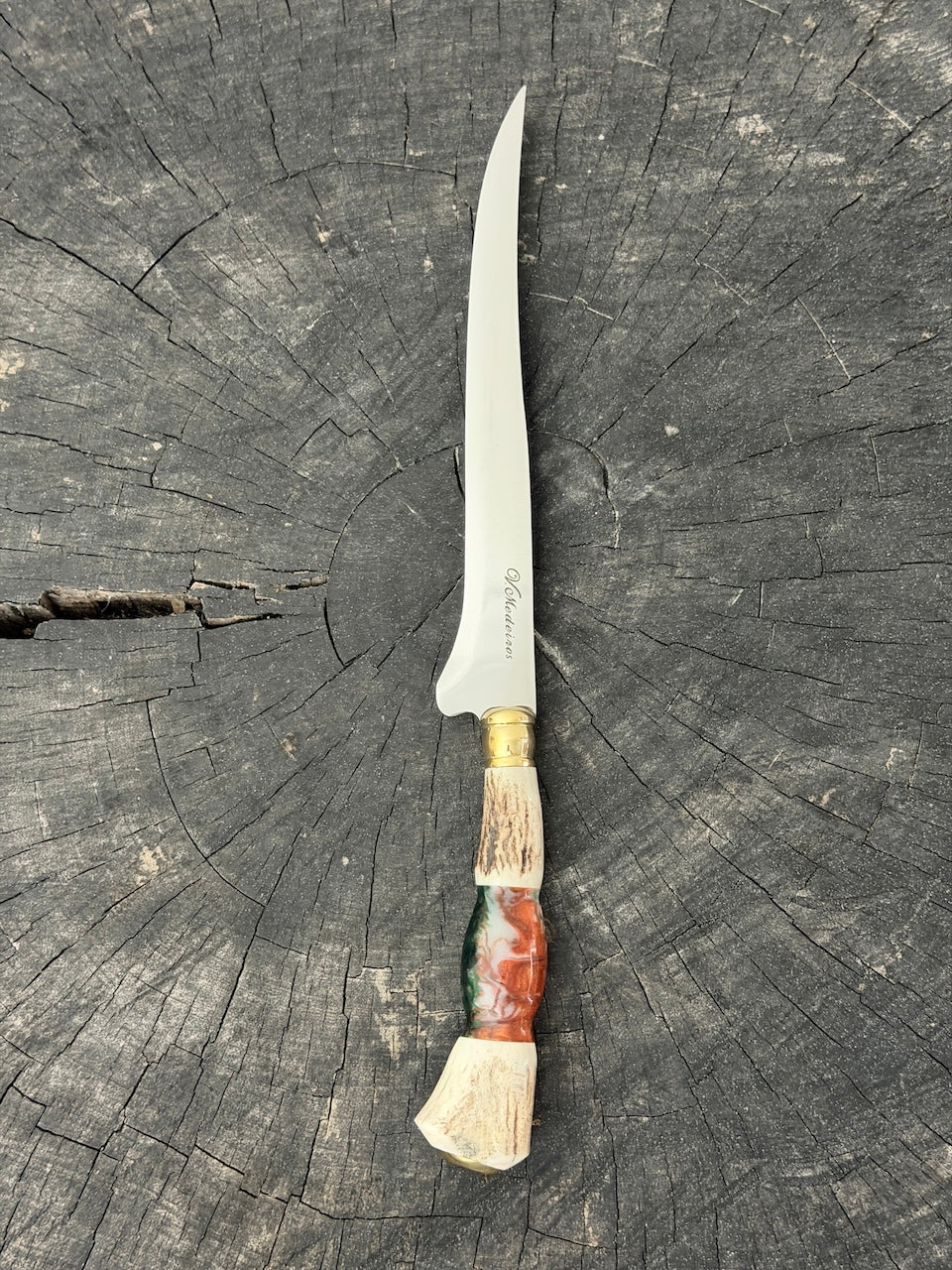 8" Boning Knife, Deer Antler, SS420 - 200mm