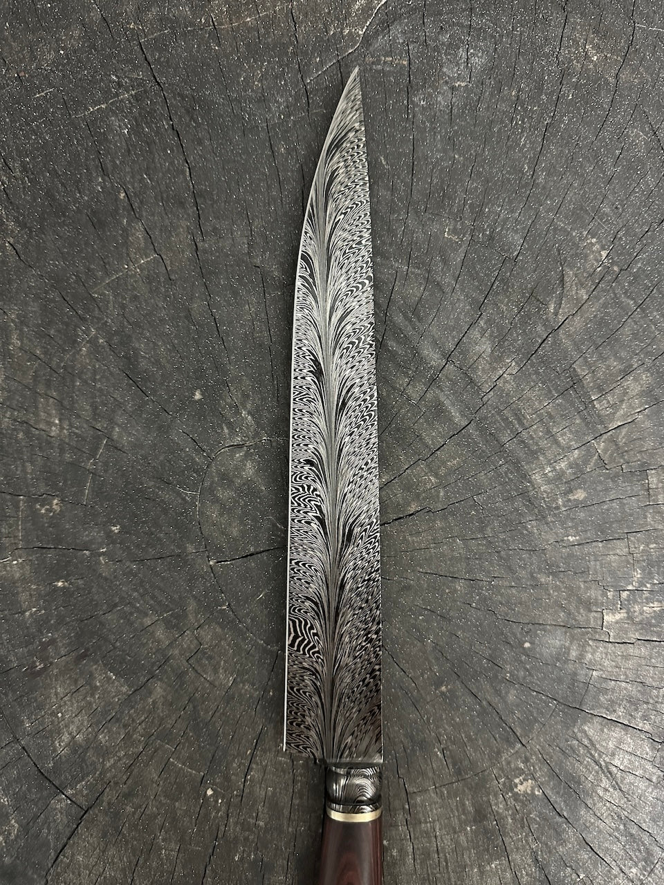 10.5&quot; Neves Damascus Feather Knife 220 Layers CS1095 15n20