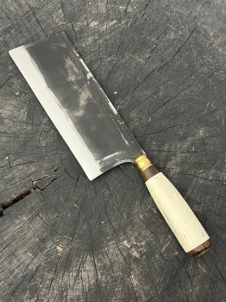 8" Chefs Cleaver, Ostrich Bone, SS440 - 200mm
