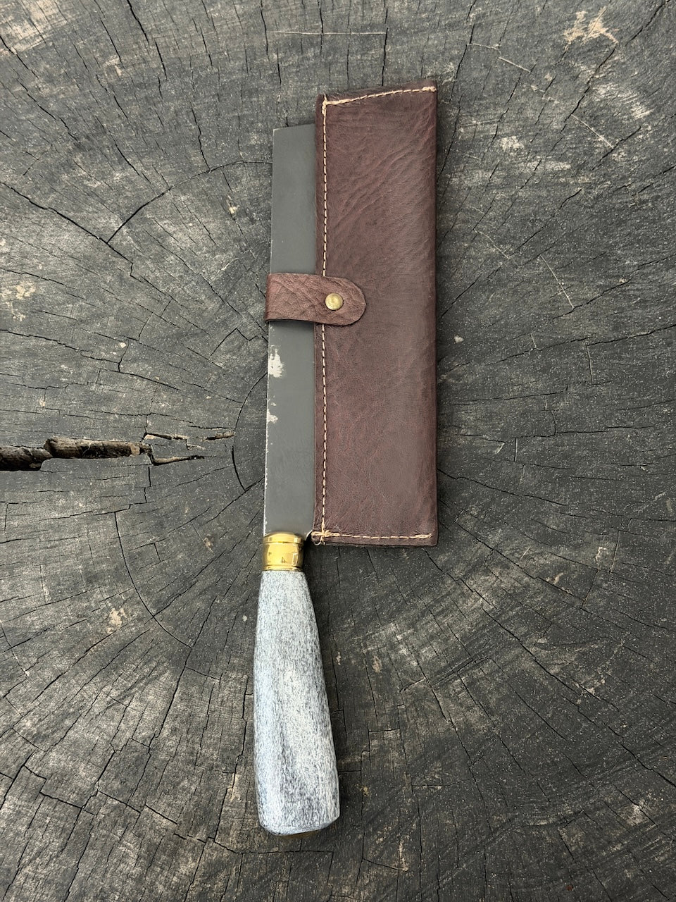 8" Chefs Cleaver, Whale Rib Bone, SS440 - 200mm