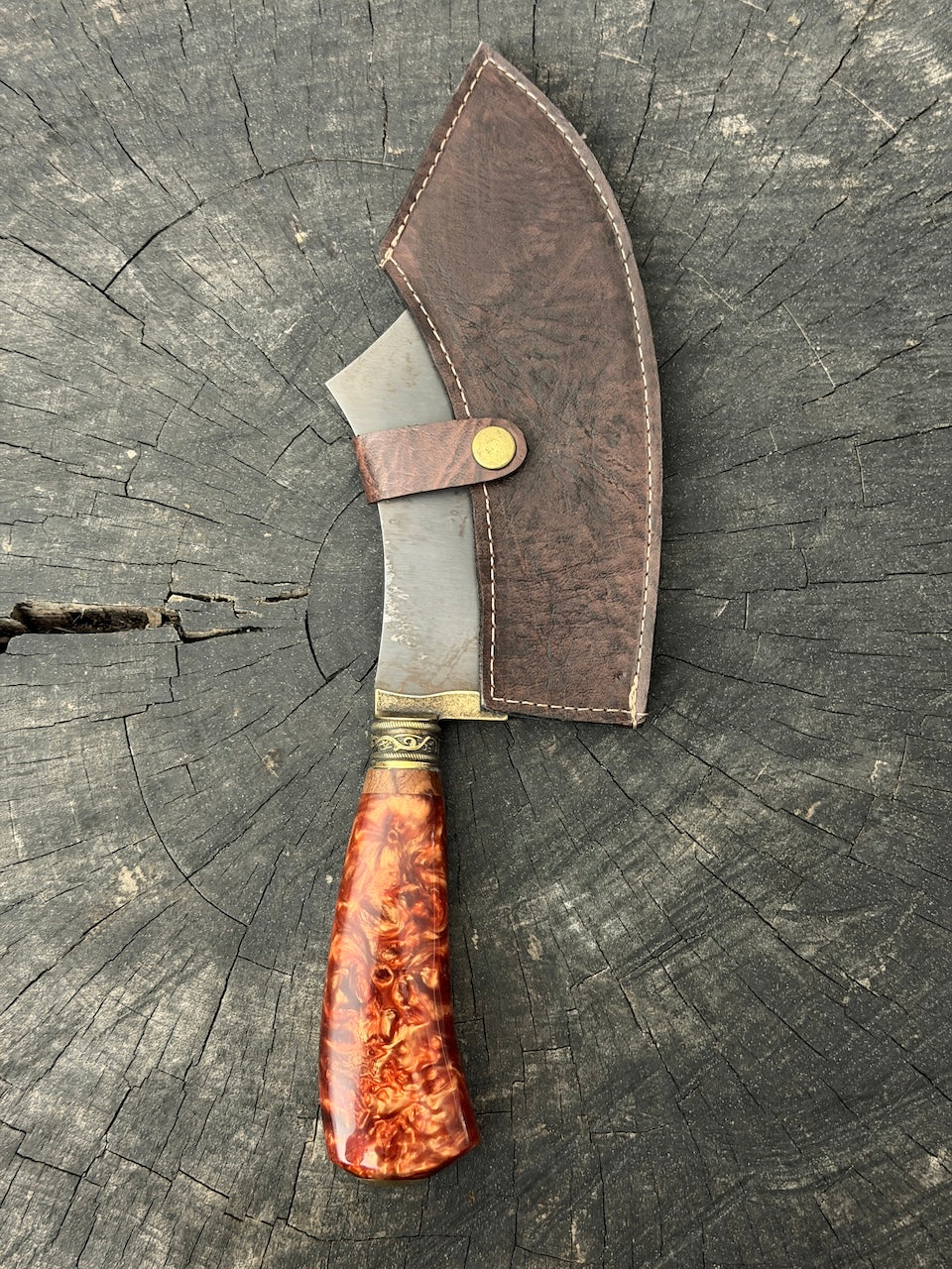 7" Cutelo Wild Cleaver, Inferno Custom Block, RSS440 - 180mm