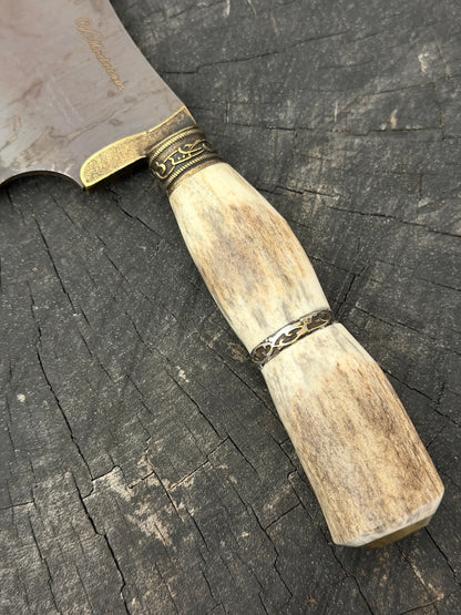 7" Cutelo Wild Cleaver, Deer Antler, RSS440 - 180mm