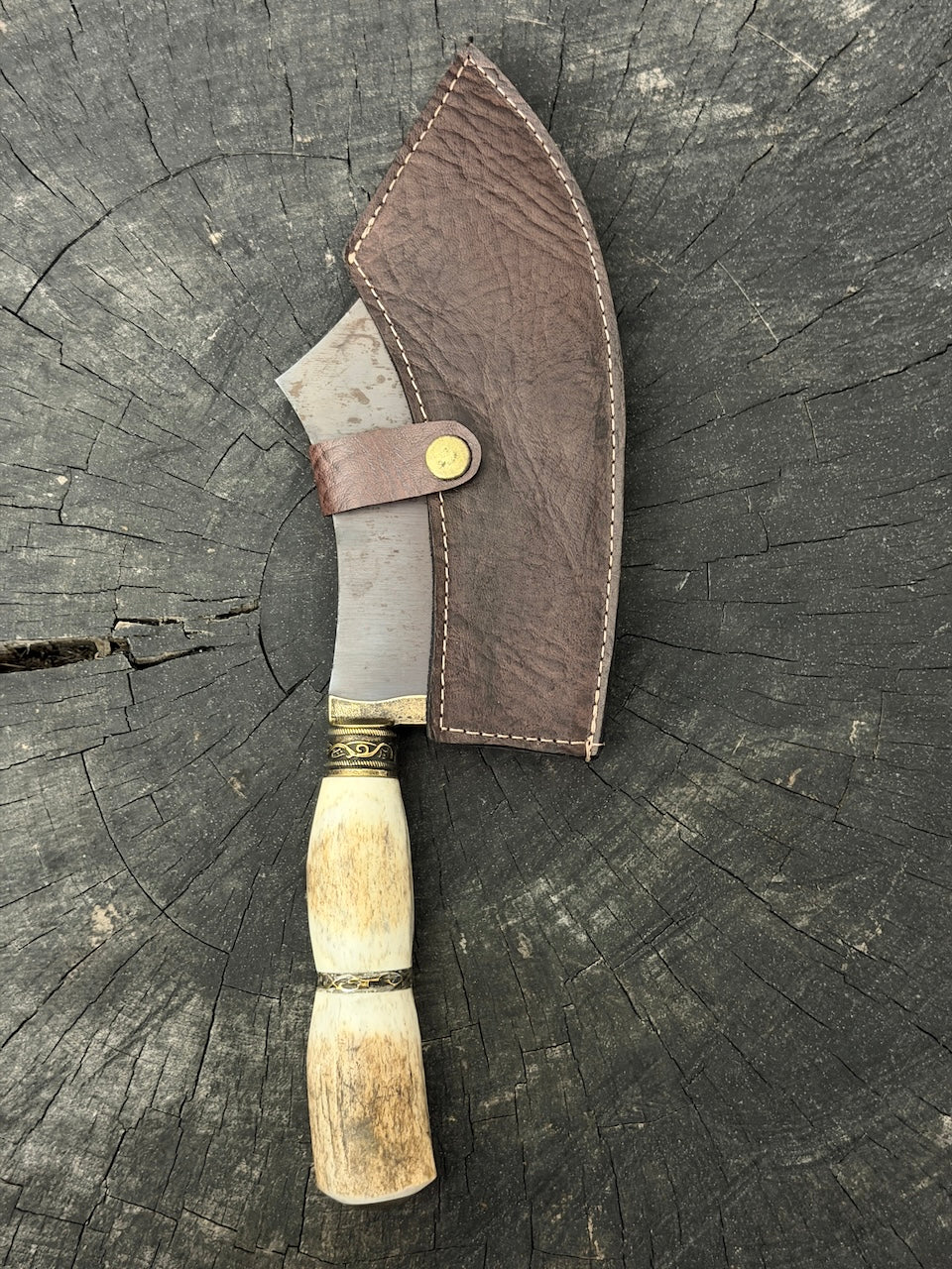 7" Cutelo Wild Cleaver, Deer Antler, RSS440 - 180mm