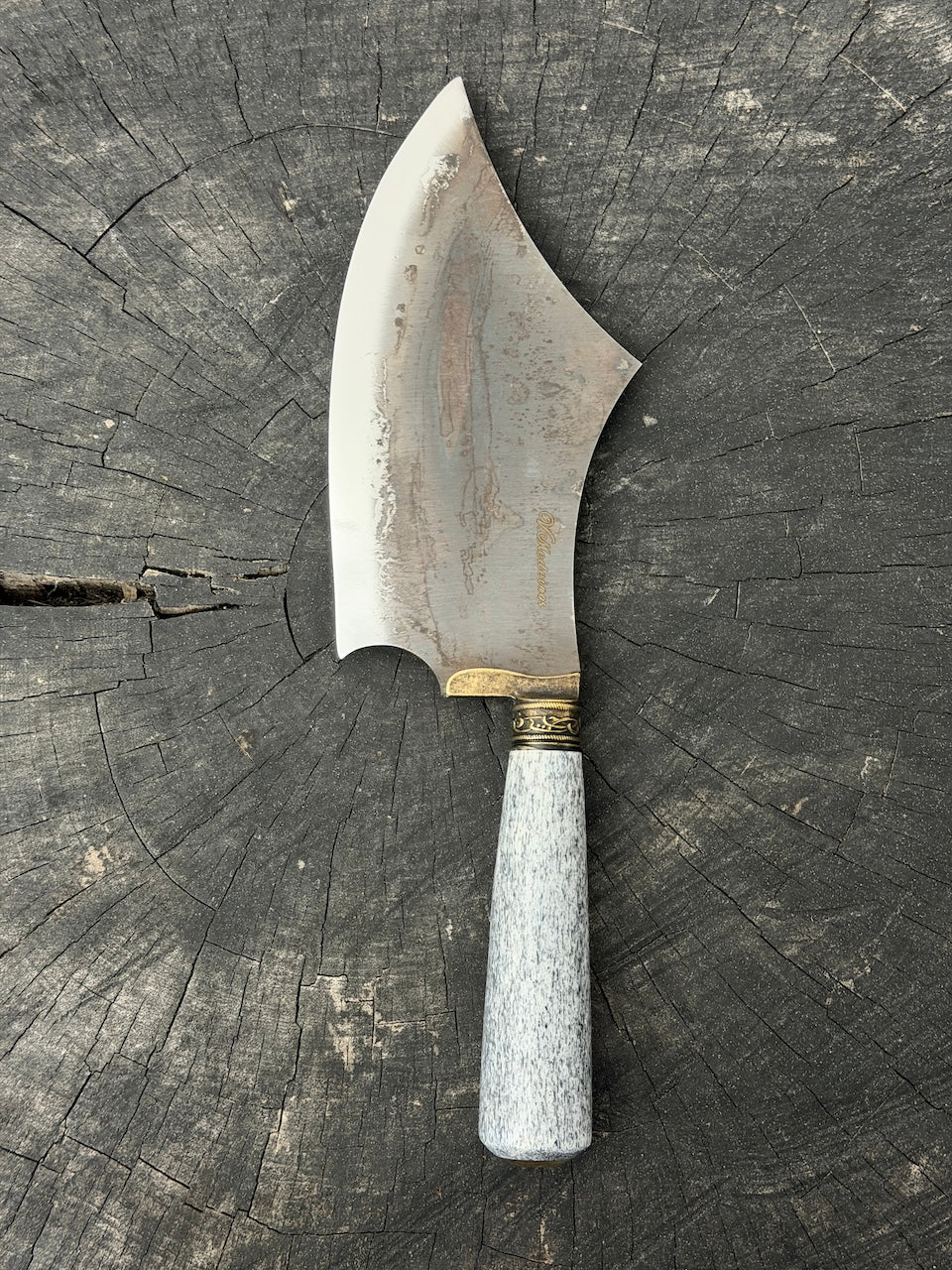 7" Cutelo Wild Cleaver, Whale Rib Bone, RSS440 - 180mm
