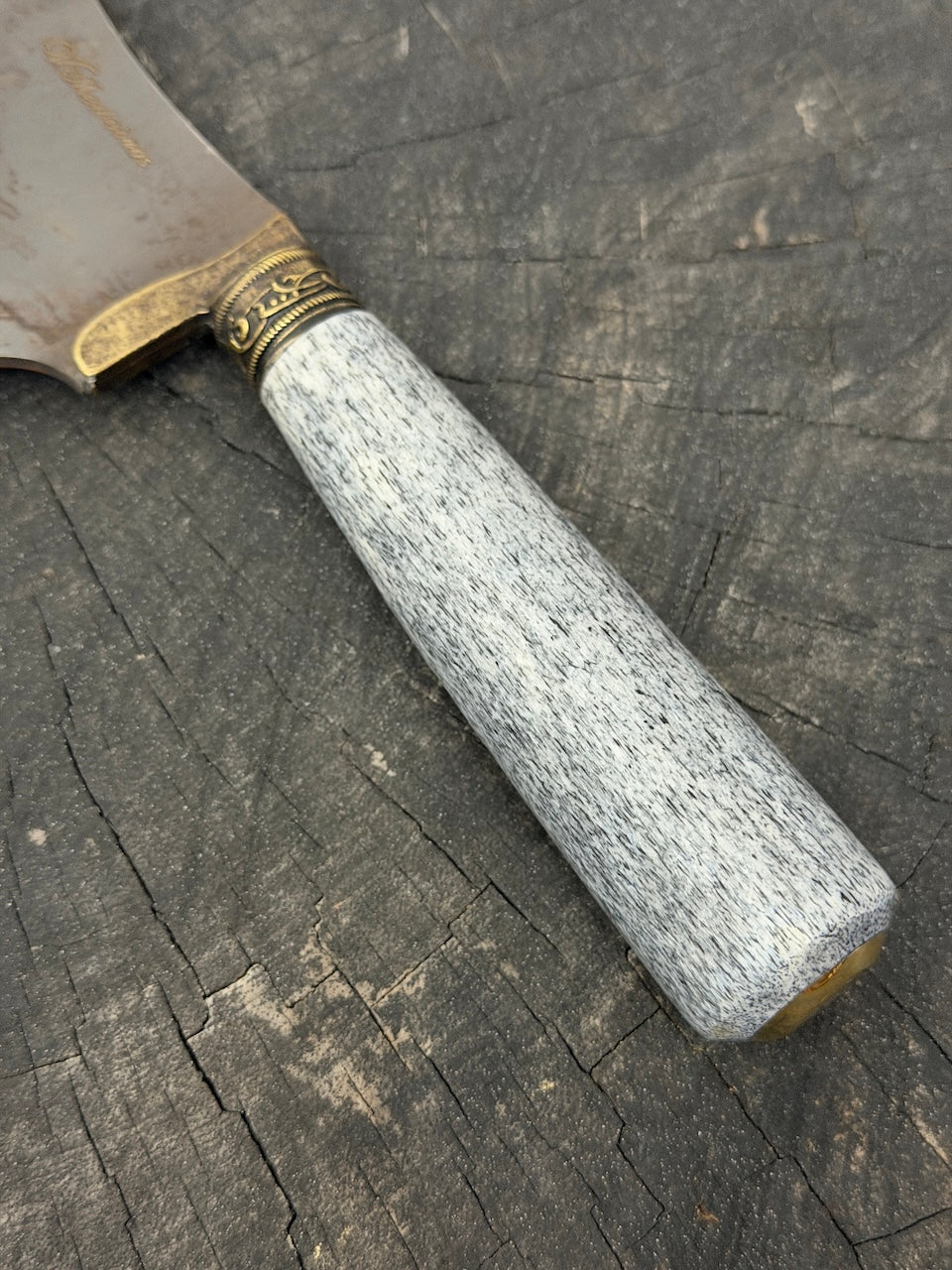 7" Cutelo Wild Cleaver, Whale Rib Bone, RSS440 - 180mm