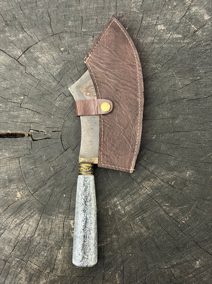 7" Cutelo Wild Cleaver, Whale Rib Bone, RSS440 - 180mm