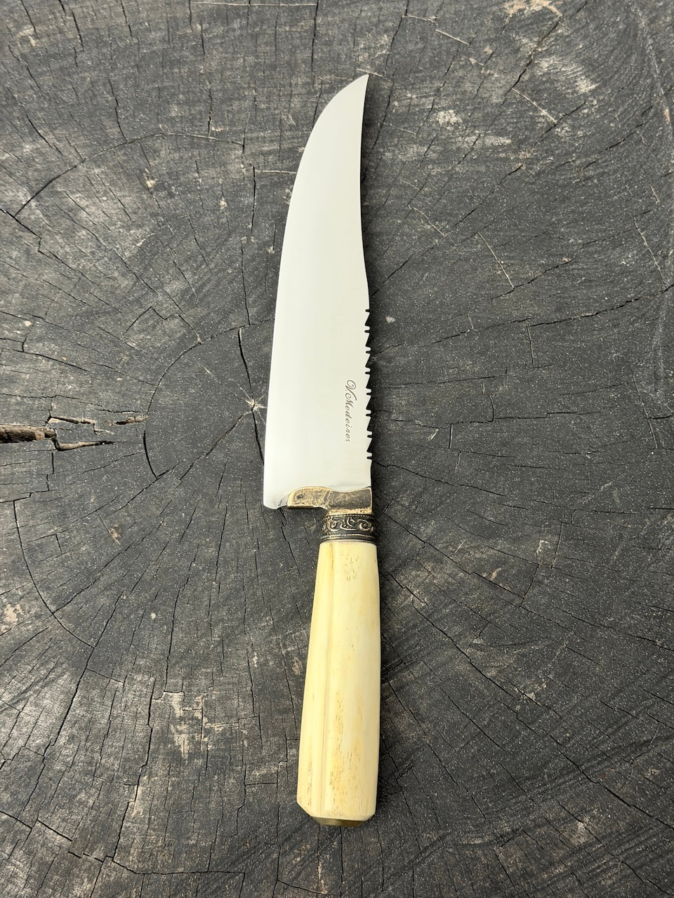 8" Artisan Knife, Ostrich Bone, SS440 - 190mm