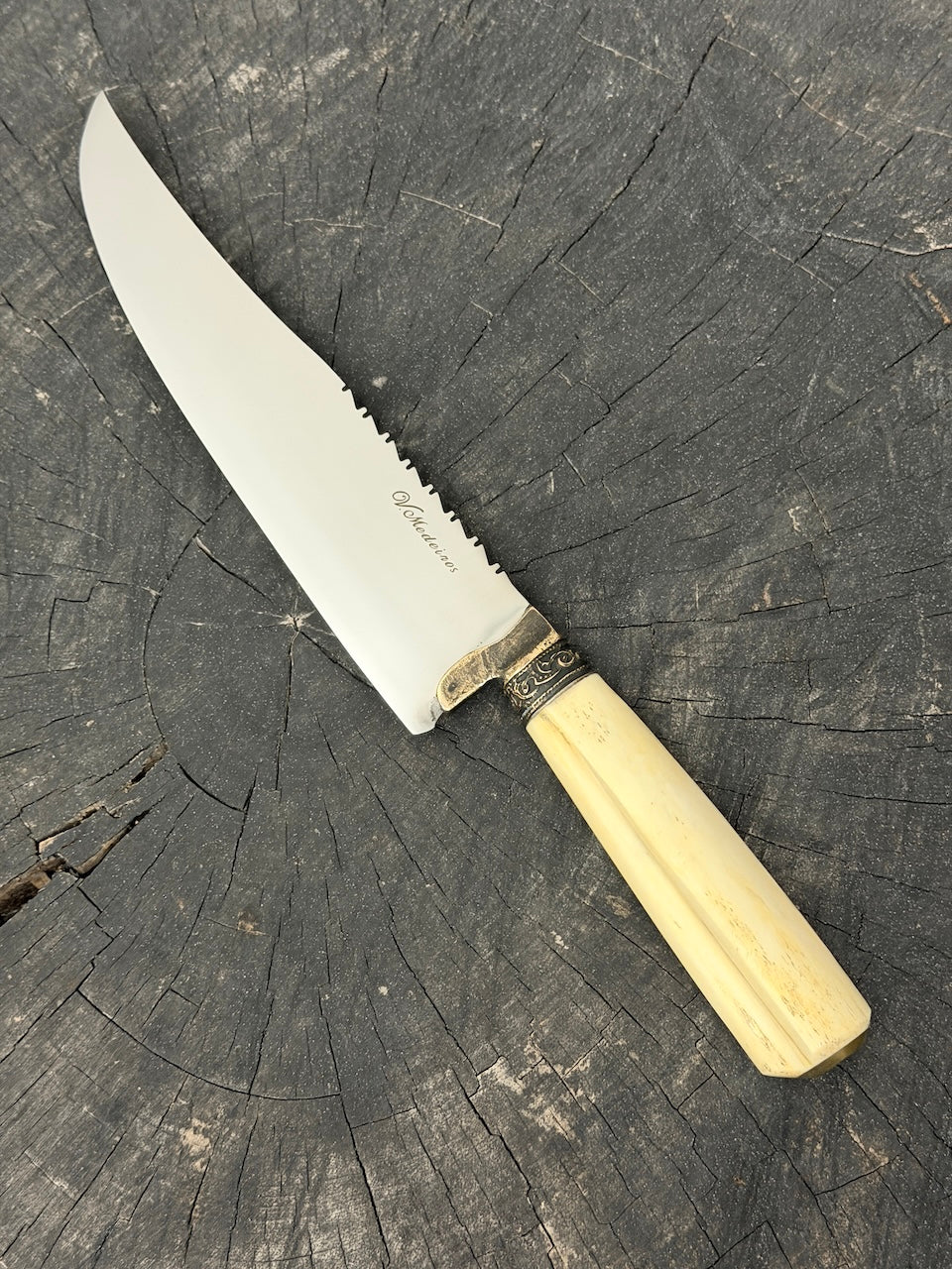 8" Artisan Knife, Ostrich Bone, SS440 - 190mm
