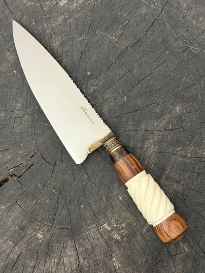 8" Picanha Chef Knife, Ostrich Bone, SS440 - 200mm