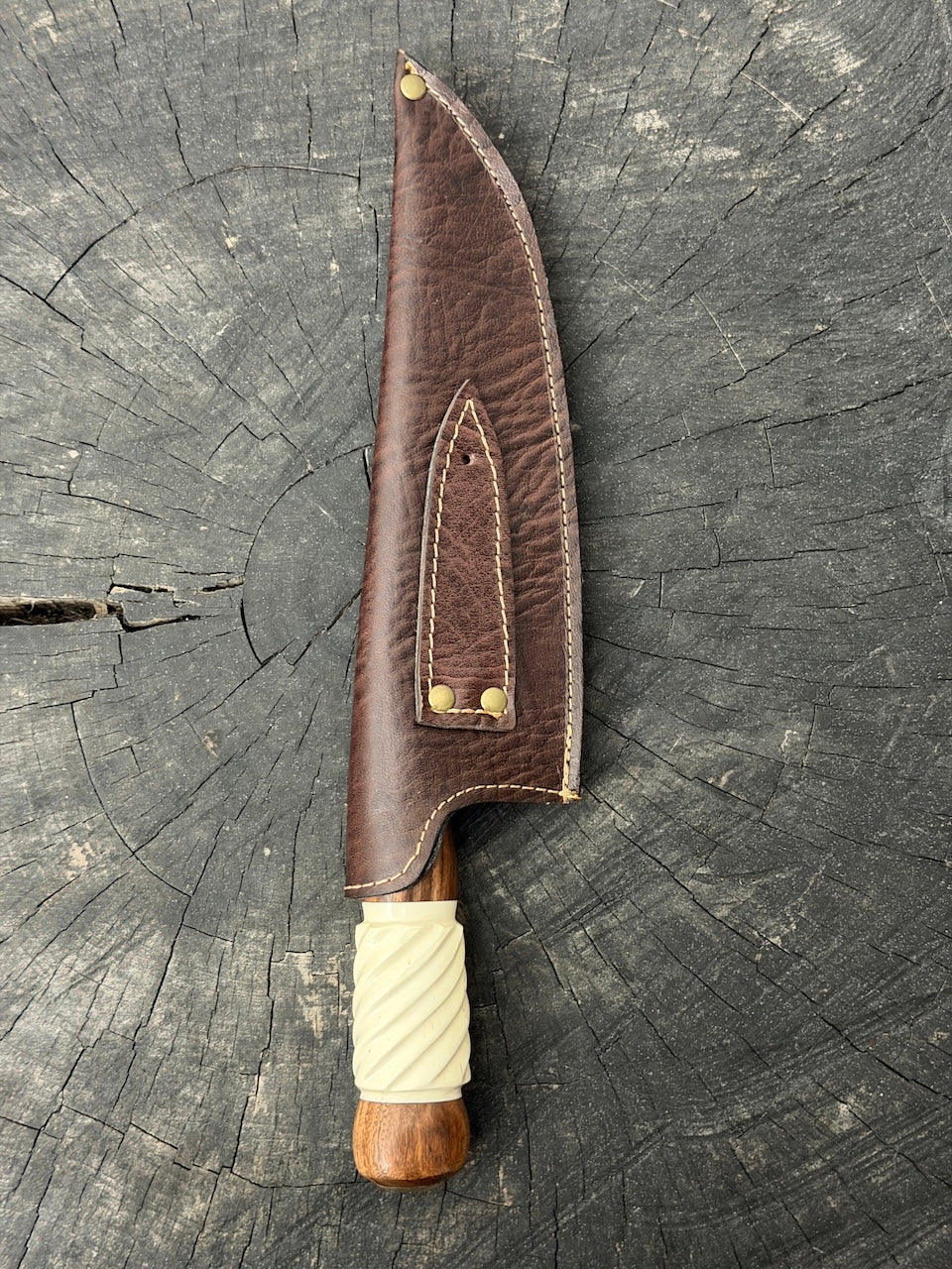 8" Picanha Chef Knife, Ostrich Bone, SS440 - 200mm