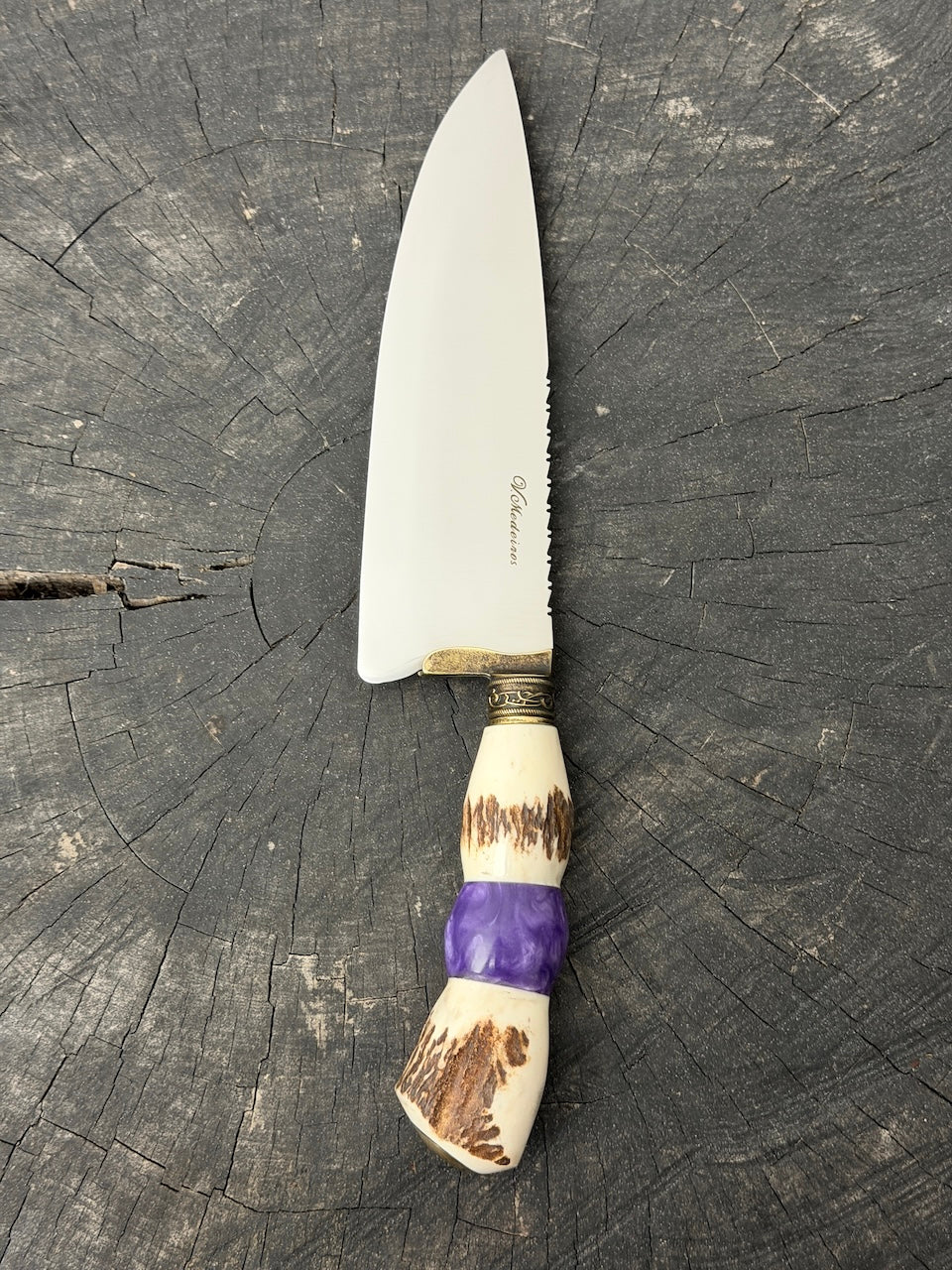 8" Picanha Chef Knife, Deer Antler, SS440 - 200mm