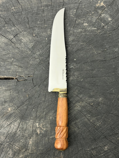 9" Artisan BBQ Knife, Cumaru Hardwood, SS440 - 230mm
