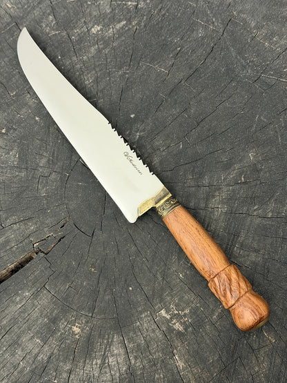 9" Artisan BBQ Knife, Cumaru Hardwood, SS440 - 230mm