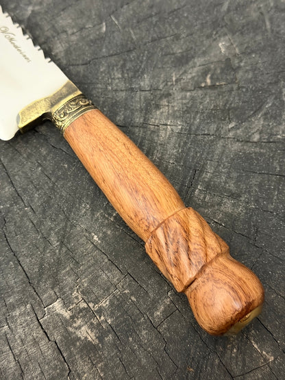 9" Artisan BBQ Knife, Cumaru Hardwood, SS440 - 230mm