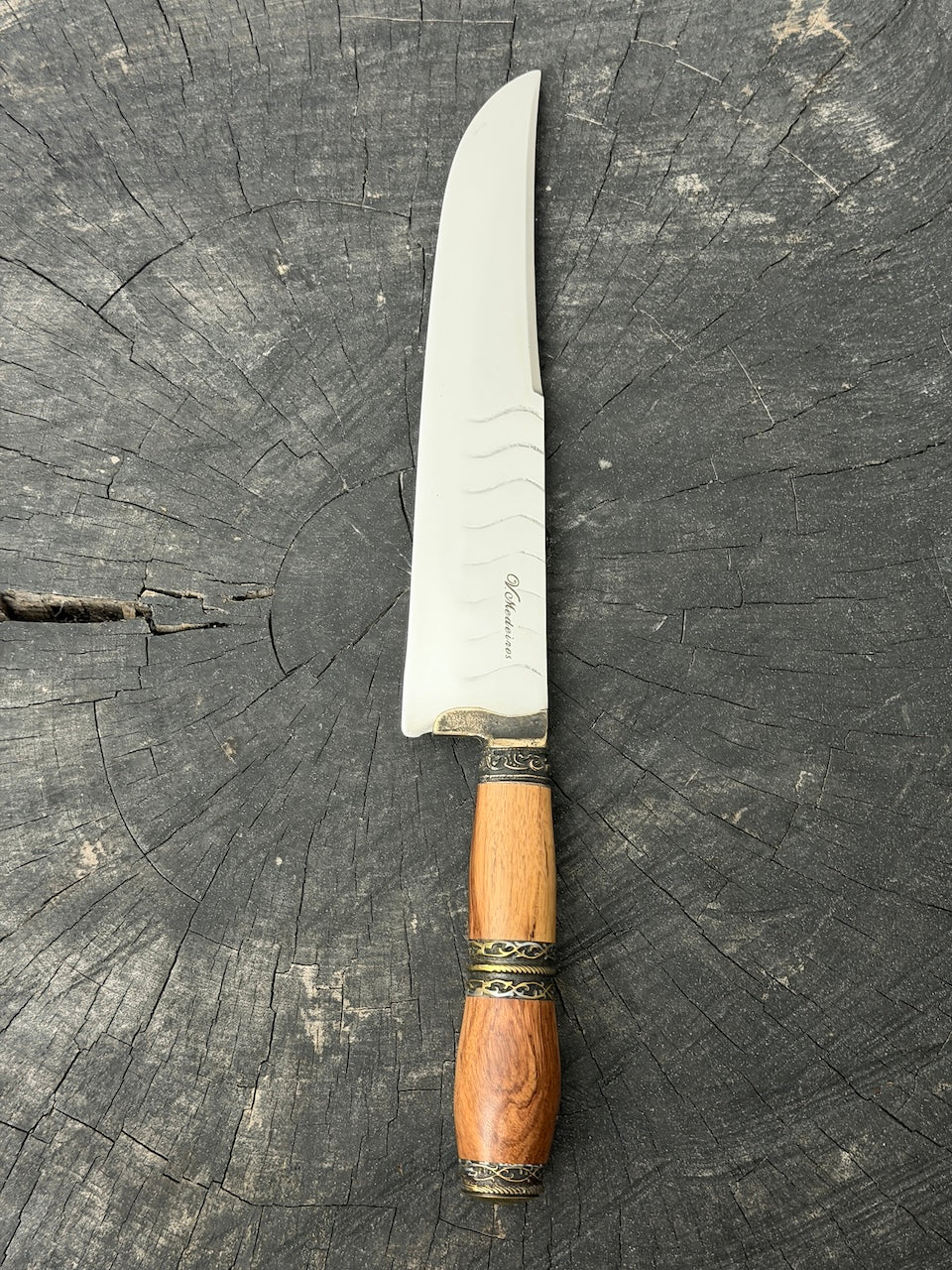 9" Artisan BBQ Knife, Brauninha Hardwood, SS440 - 230mm