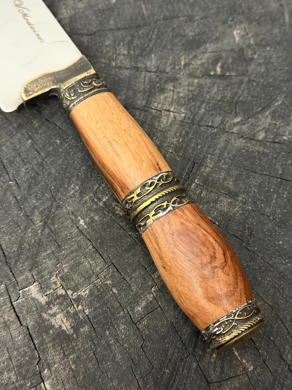 9" Artisan BBQ Knife, Brauninha Hardwood, SS440 - 230mm
