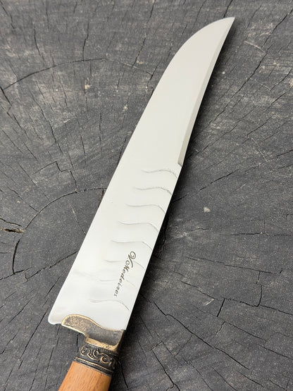 9" Artisan BBQ Knife, Brauninha Hardwood, SS440 - 230mm