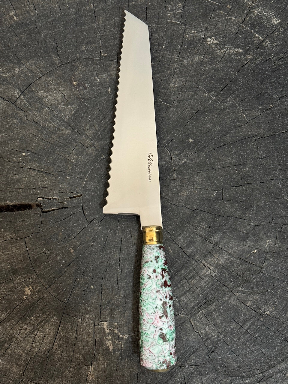 8&quot; Bread &amp; Roast Knife, Custom Block, SS420c - 200mm