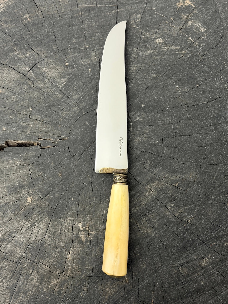 9" Artisan BBQ Knife, Ostrich Bone, SS440 - 230mm
