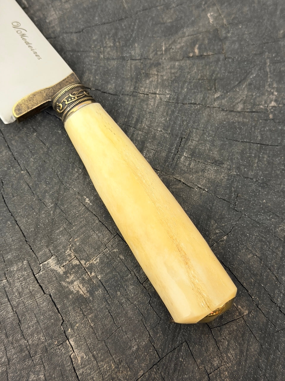 9" Artisan BBQ Knife, Ostrich Bone, SS440 - 230mm