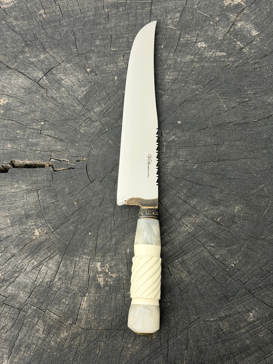 9" Artisan BBQ Knife, Ostrich Bone, SS440 - 230mm