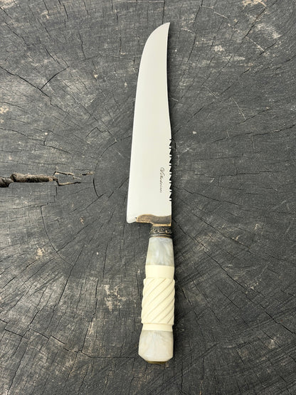 9" Artisan BBQ Knife, Ostrich Bone, SS440 - 230mm