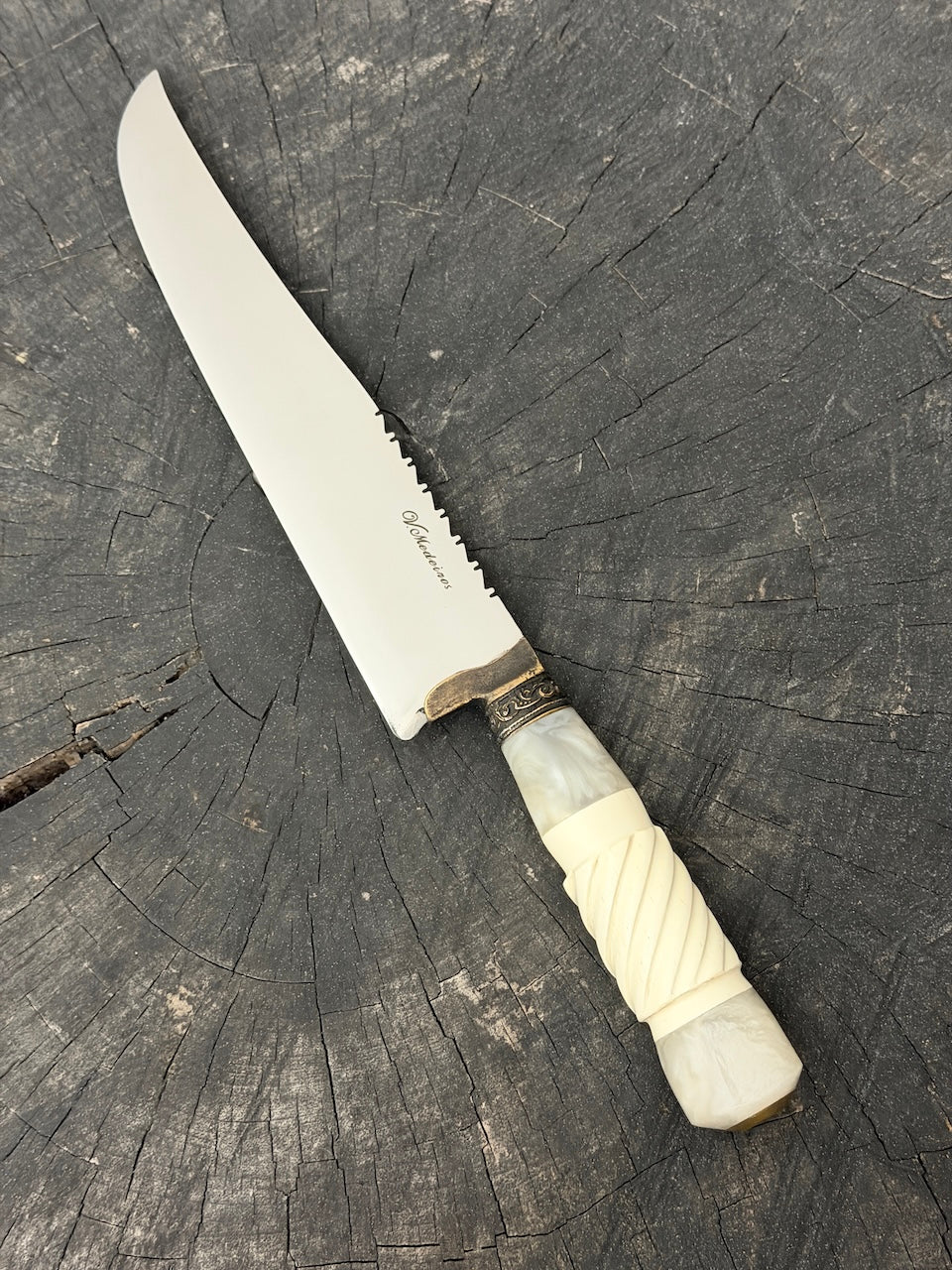 9" Artisan BBQ Knife, Ostrich Bone, SS440 - 230mm