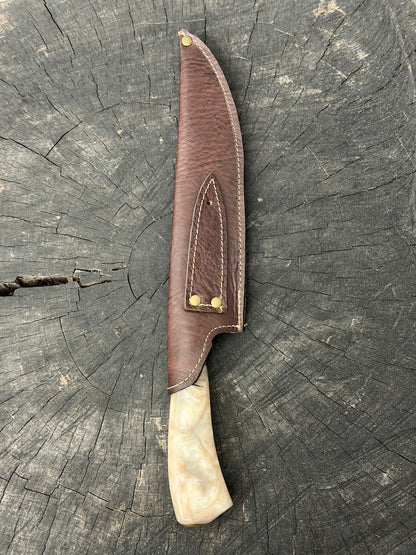 9" Artisan BBQ Knife, Custom Block, SS440 - 230mm