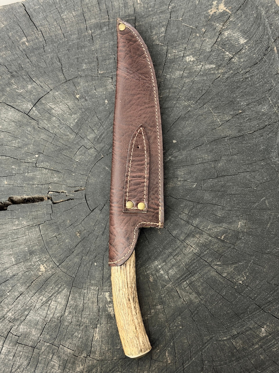 9" Artisan BBQ Knife, Deer Antler, SS440 - 230mm