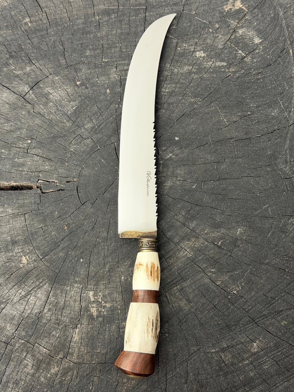 10" Butchers Knife, Deer Antler, SS440 - 250mm
