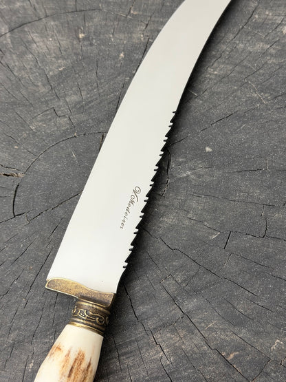 10" Butchers Knife, Deer Antler, SS440 - 250mm