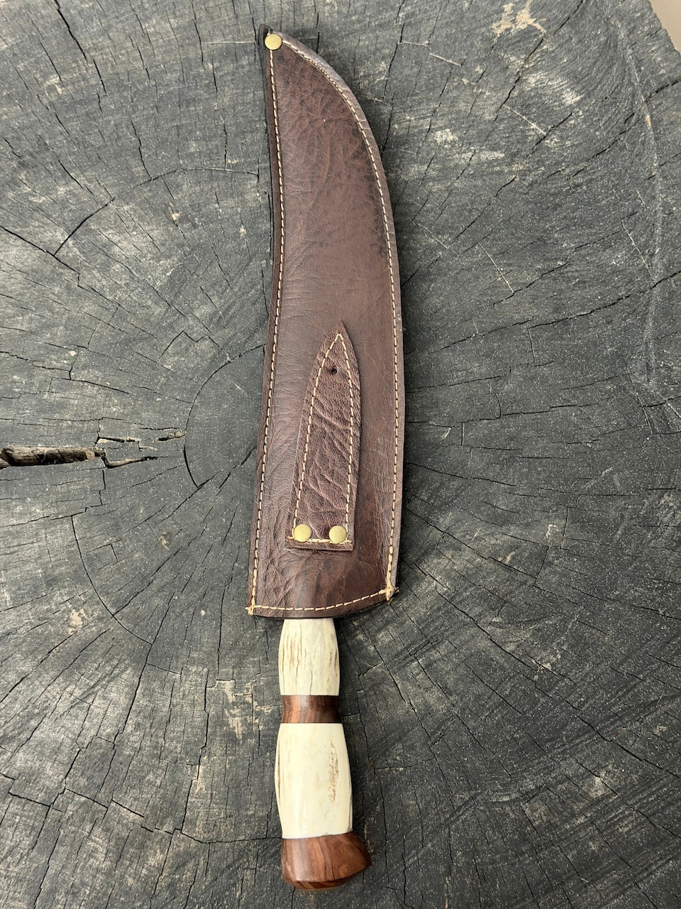 10" Butchers Knife, Deer Antler, SS440 - 250mm