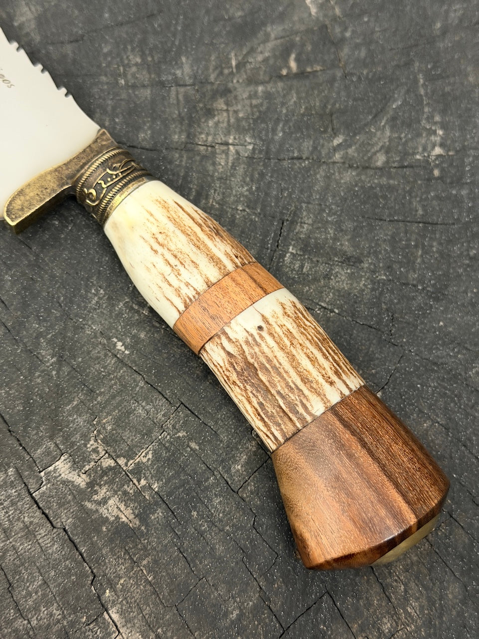 10" Butchers Knife, Deer Antler, SS440 - 250mm