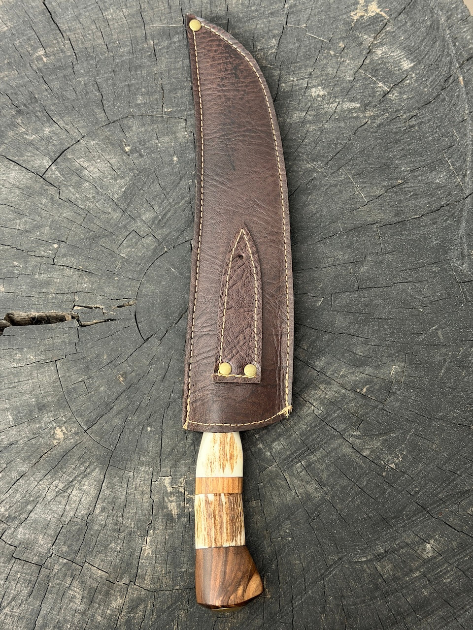10" Butchers Knife, Deer Antler, SS440 - 250mm