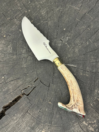 4” Skinner Knife, Deer Antler - SS420 - 105mm