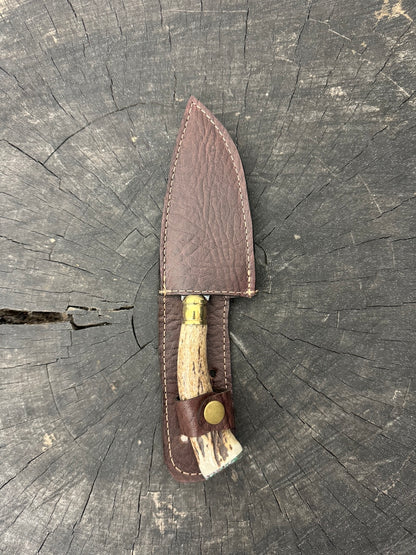 4” Skinner Knife, Deer Antler - SS420 - 105mm