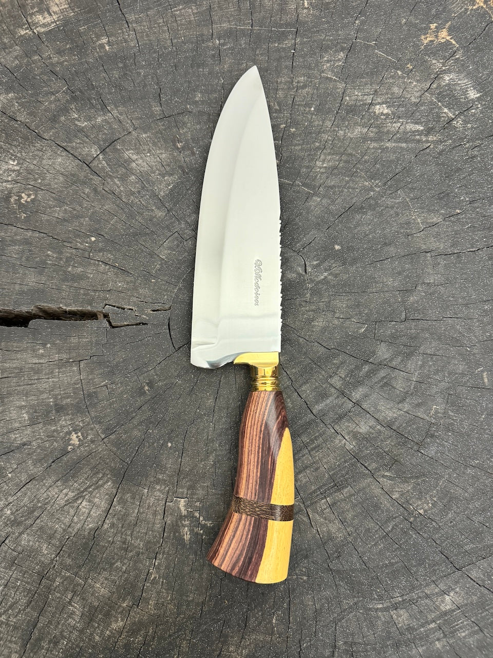 8&quot; Picanha Chef Knife, Native Hardwood, SS440 - 200mm