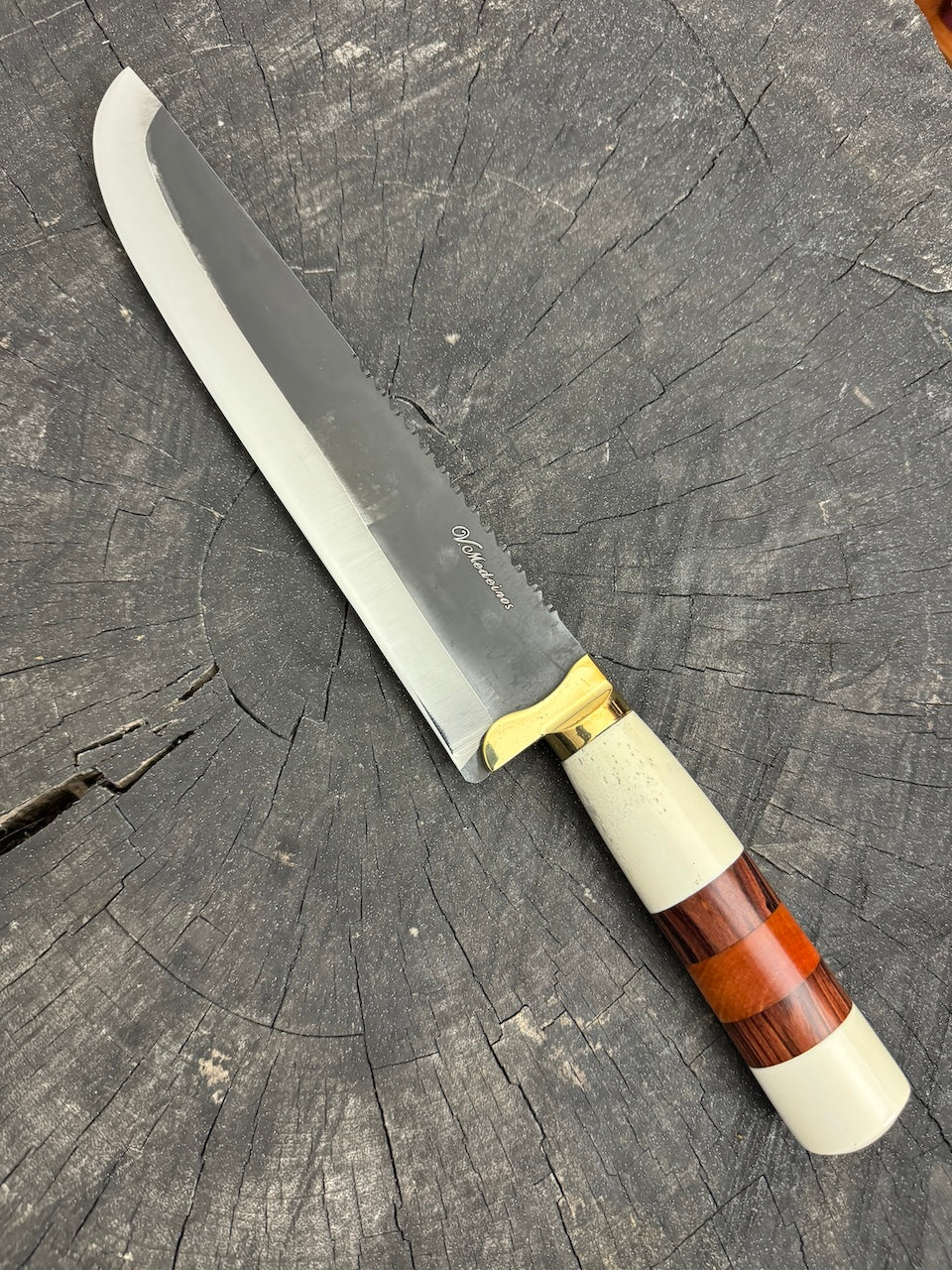 9&quot; Artisan BBQ Knife, Ostrich Bone, RSS440 - 230mm