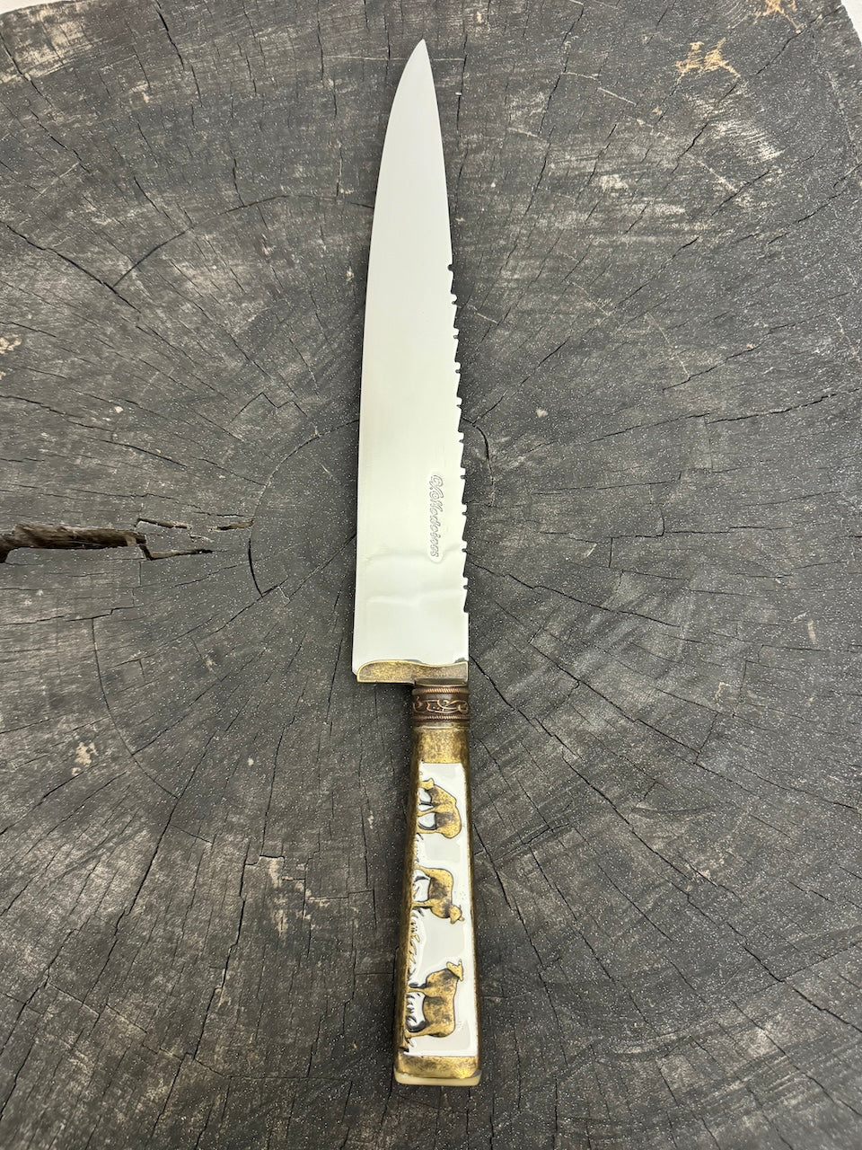 10&quot; Chef Knife, Brass Handle, SS420 - 250mm