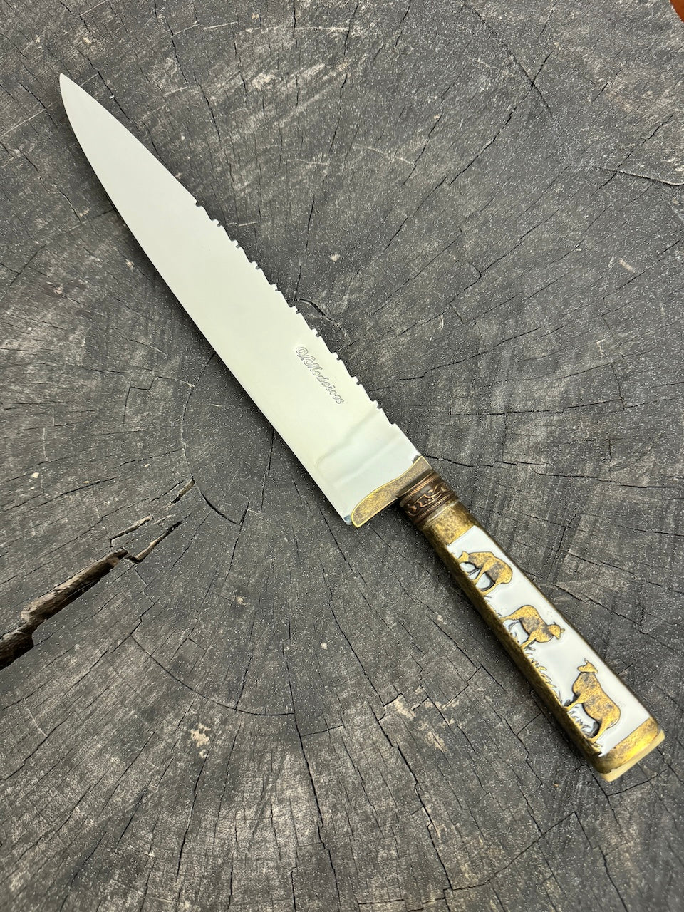 10&quot; Chef Knife, Brass Handle, SS420 - 250mm