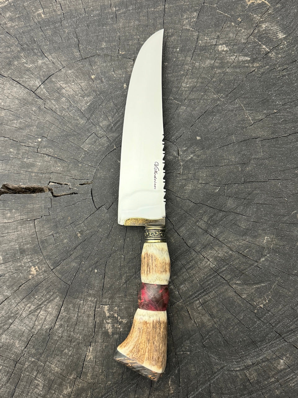 8&quot; Artisan Knife, Deer Antler, SS440 - 210mm