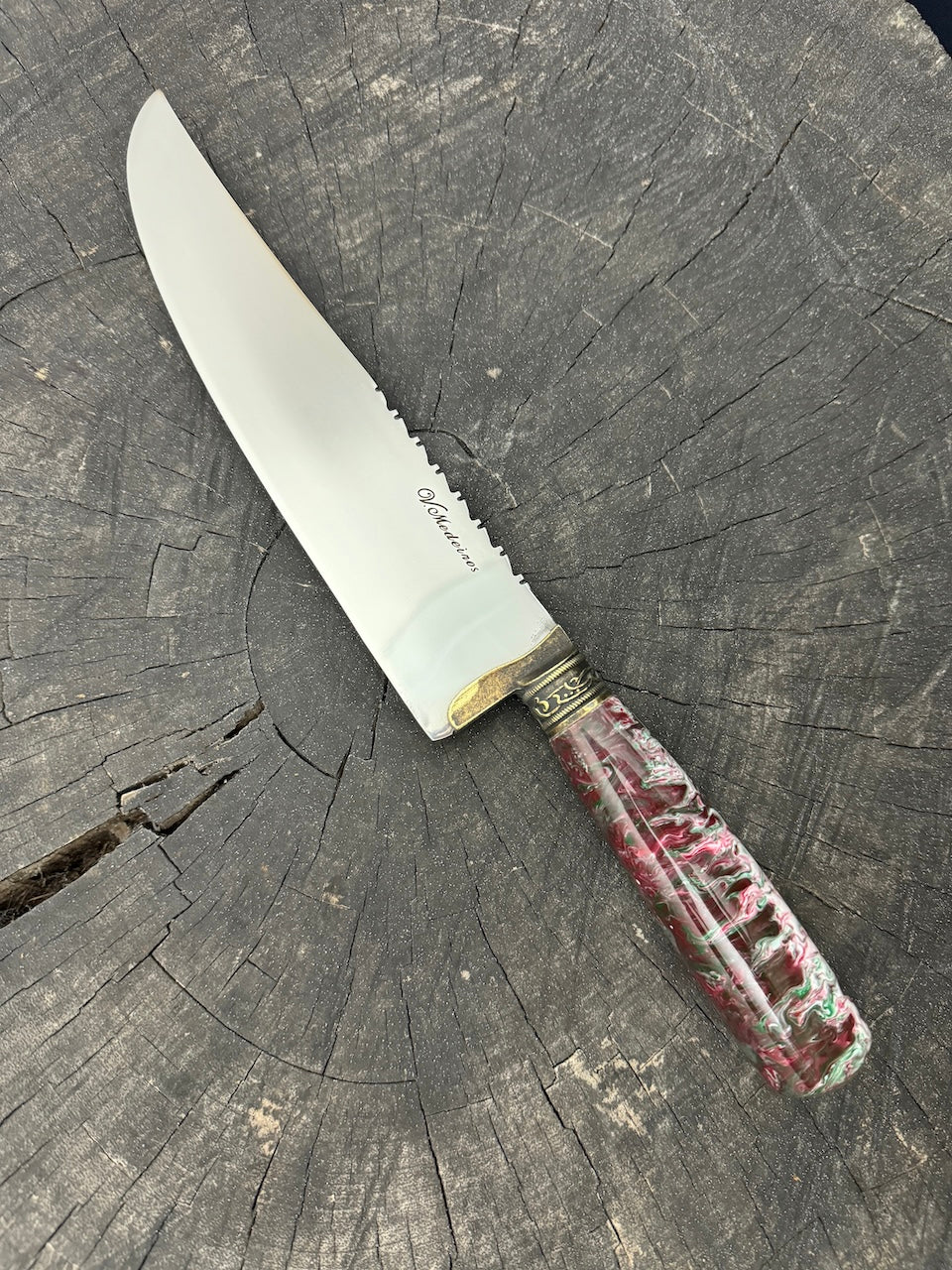 8&quot; Artisan Knife, Custom Block, SS440 - 200mm