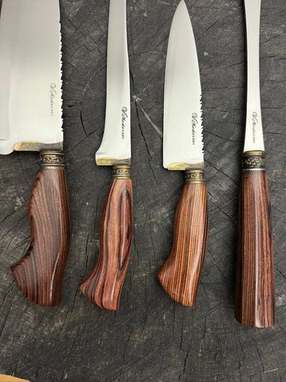 BBQ Knife Set of Jacaranda Hardwood Handles SS440