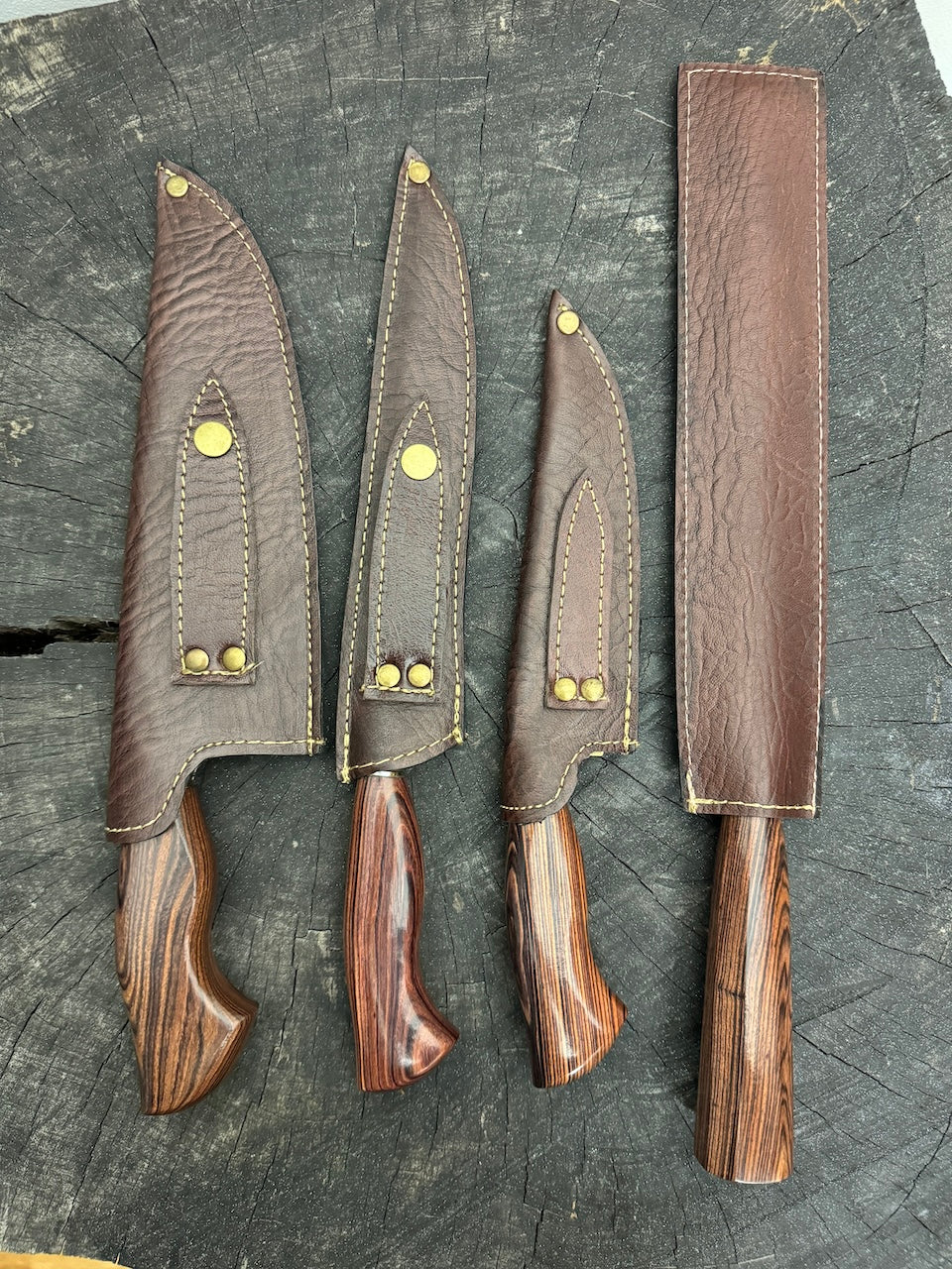 BBQ Knife Set of Jacaranda Hardwood Handles SS440