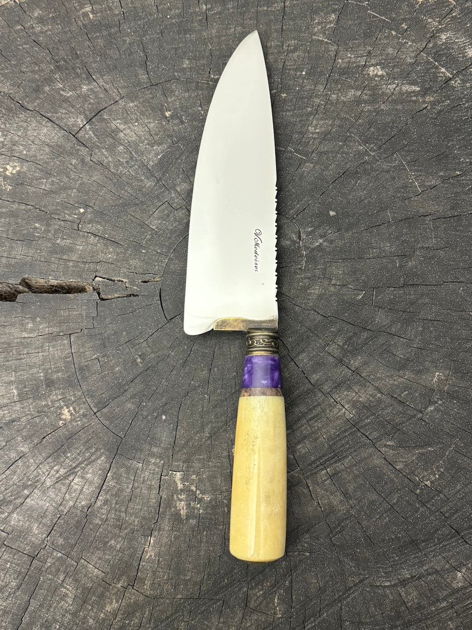 8&quot; Picanha Chef Knife, Ostrich Bone, SS440 - 200mm