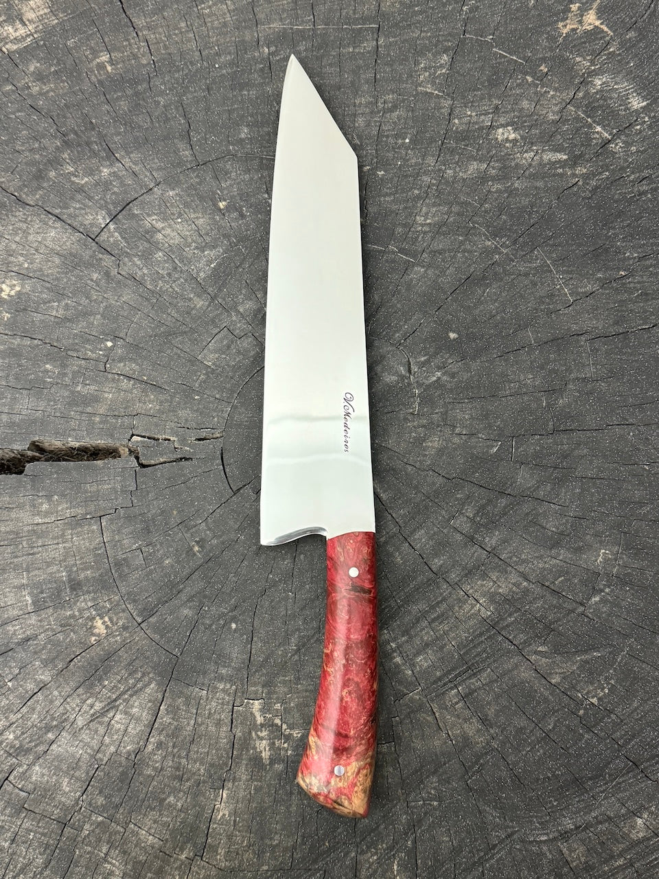 9&quot; Bunka Pro, Full Tang Knife, Maple Burl, SS440 - 220mm