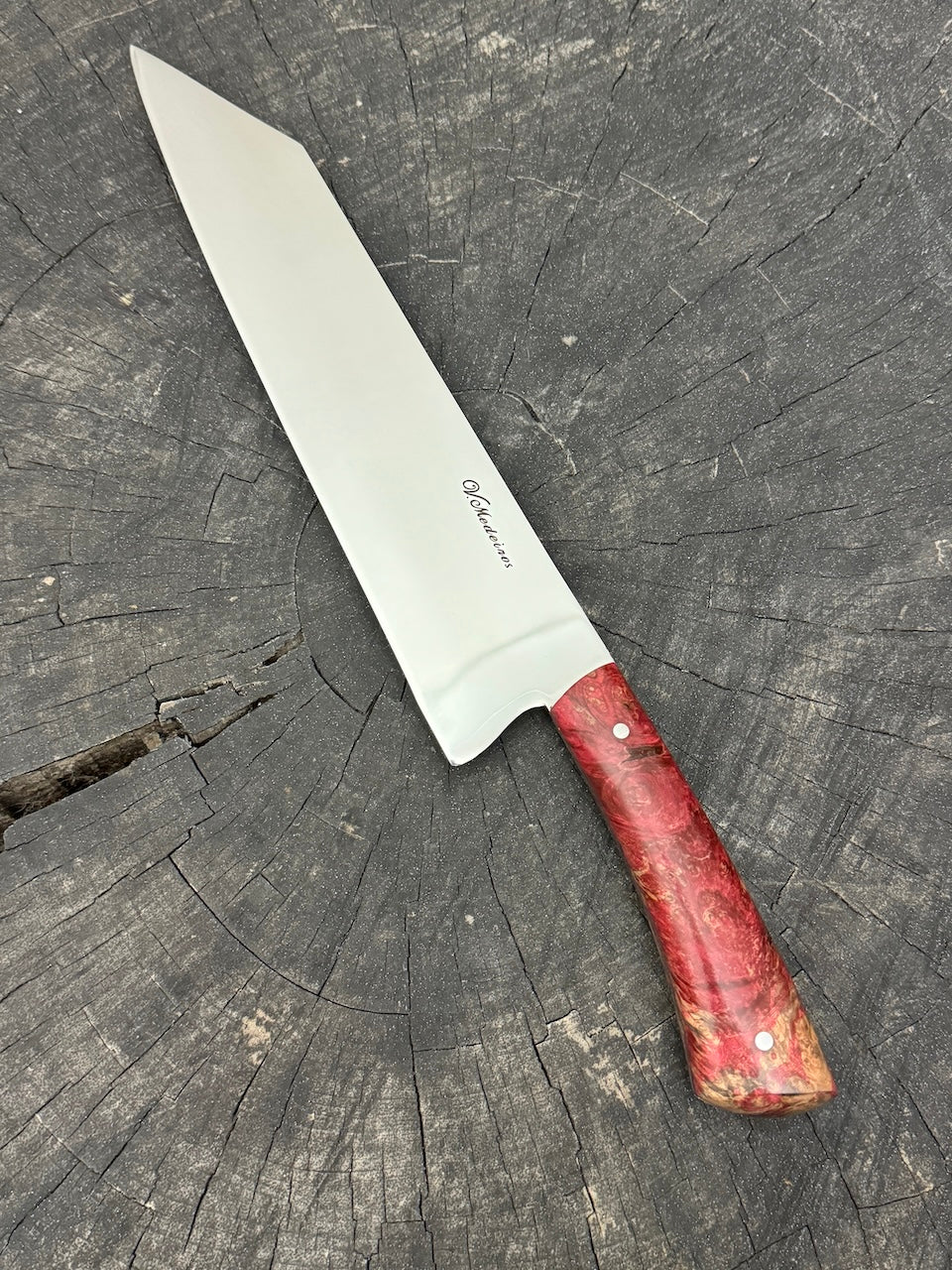9&quot; Bunka Pro, Full Tang Knife, Maple Burl, SS440 - 220mm